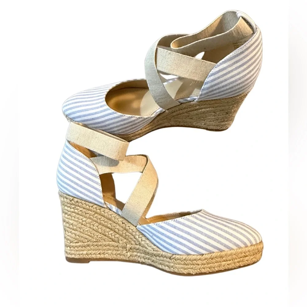 Violet & Red Lynda Espadrille Wedge with Wrap Around Strap
